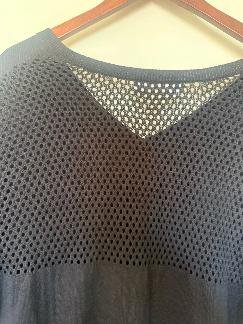 MICHAEL Michael Kors Black Mesh Tunic Sweater Top 1X Roll Tab Sleeves